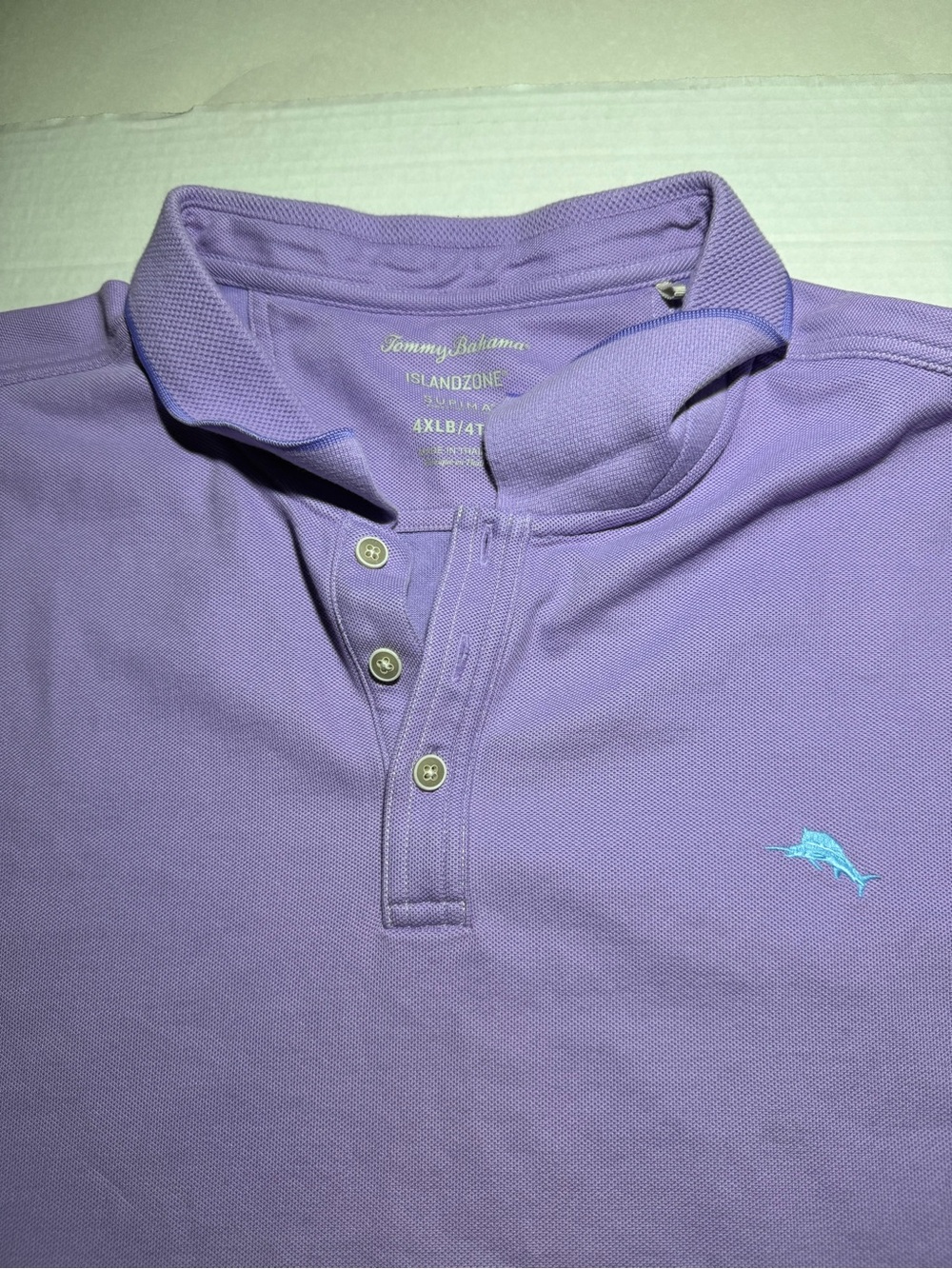 Tommy Bahama IslandZone Supima Polo Shirt Lavender Purple Men's 4XLB Big & Tall